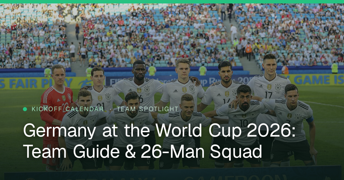 Germany at the World Cup 2026: Team Guide & 26-Man Squad