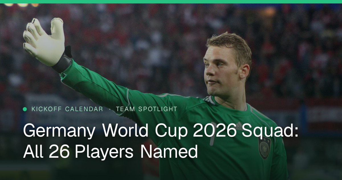 Germany World Cup 2026 Squad: All 26 Players Named