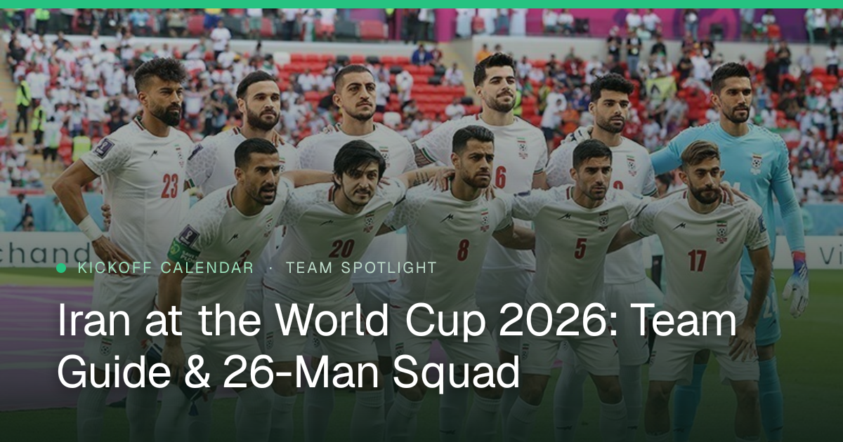 Iran at the World Cup 2026: Team Guide & 26-Man Squad