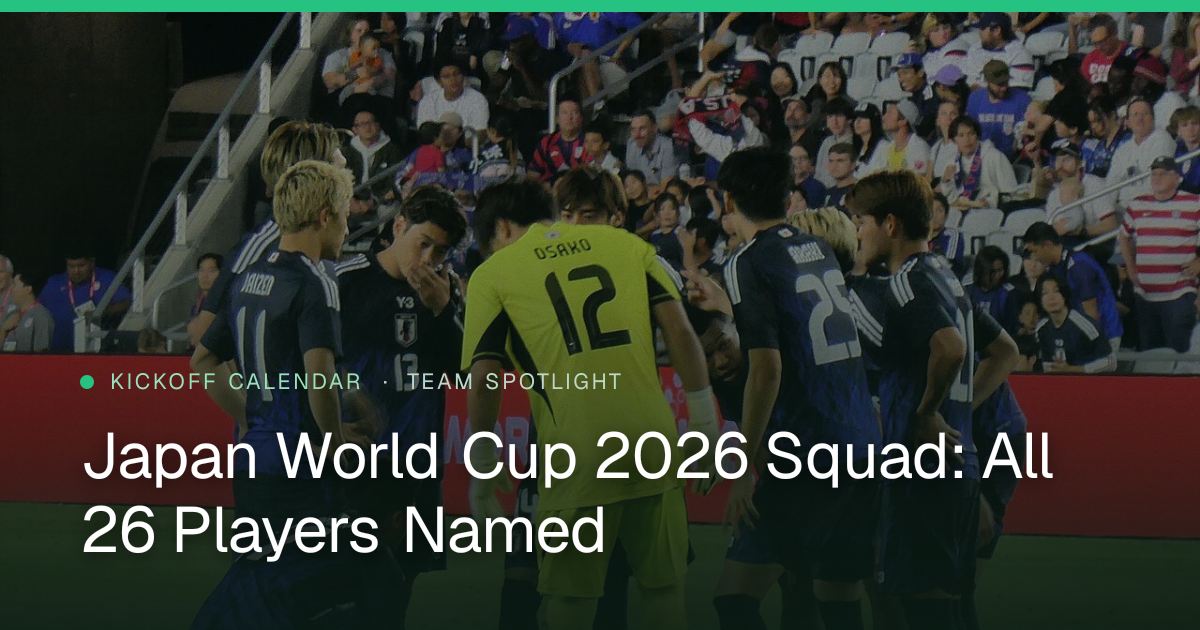 Japan World Cup 2026 Squad: All 26 Players Named