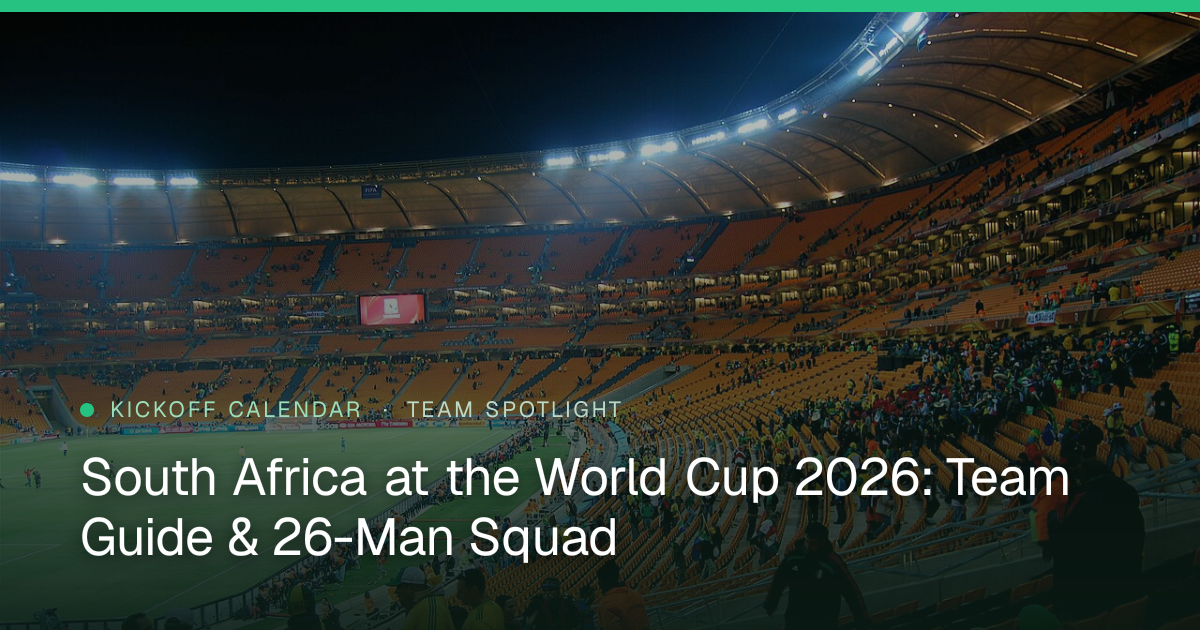 South Africa at the World Cup 2026: Team Guide & 26-Man Squad