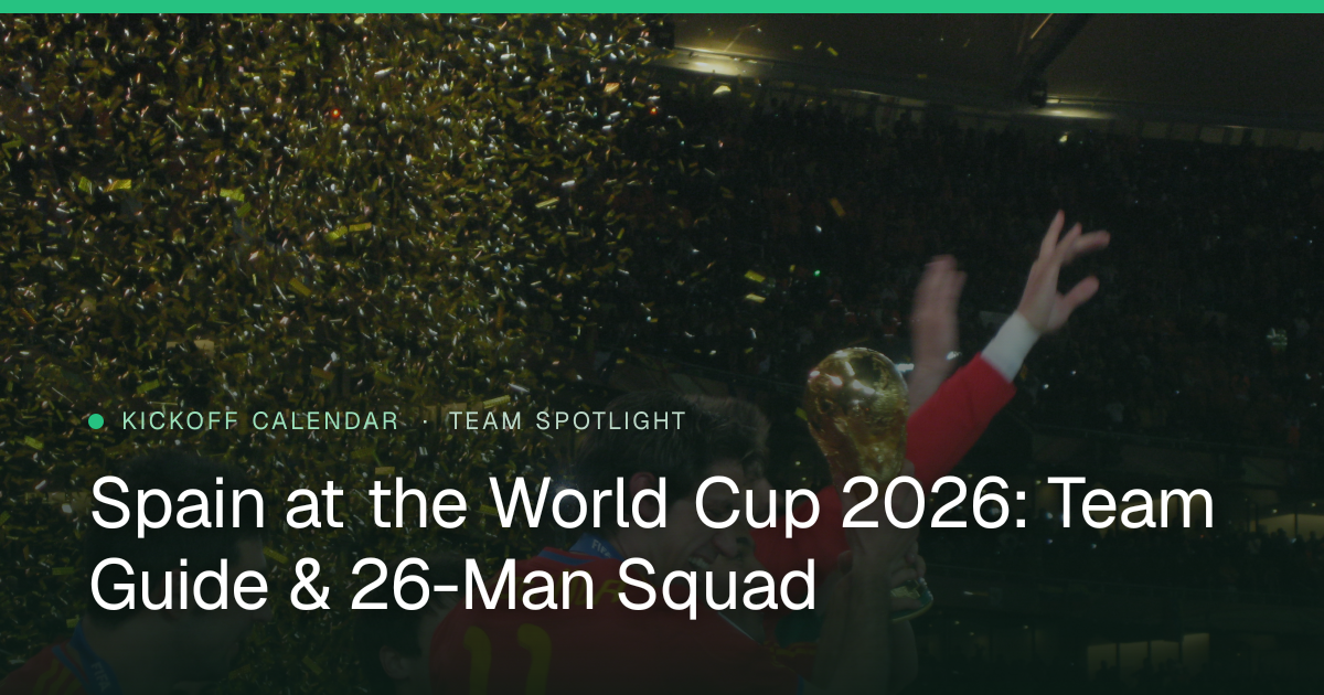 Spain at the World Cup 2026: Team Guide & 26-Man Squad