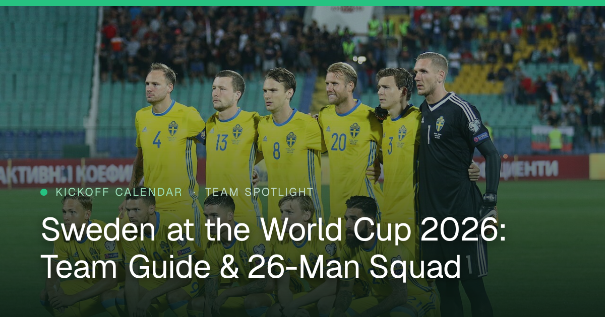 Sweden at the World Cup 2026: Team Guide & 26-Man Squad