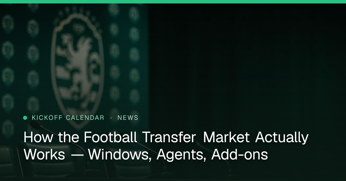 How the Football Transfer Market Actually Works — Windows, Agents, Add-ons