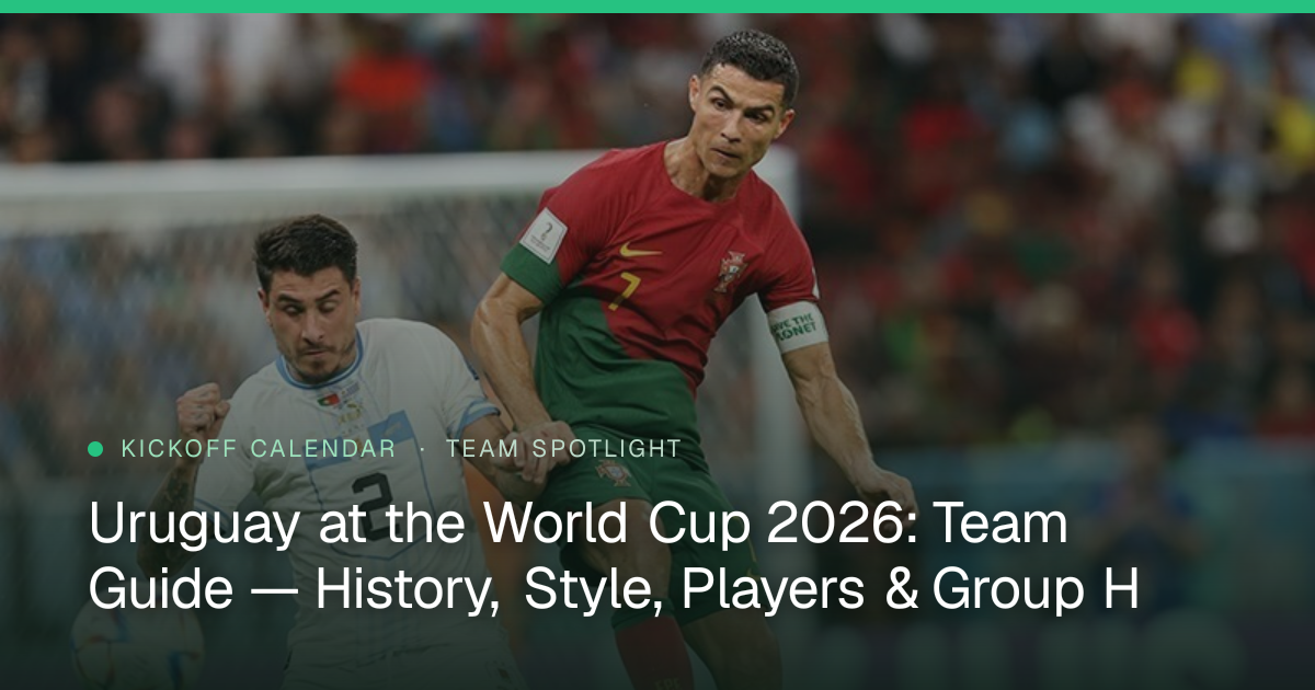 Uruguay at the World Cup 2026: Team Guide — History, Style, Players & Group H