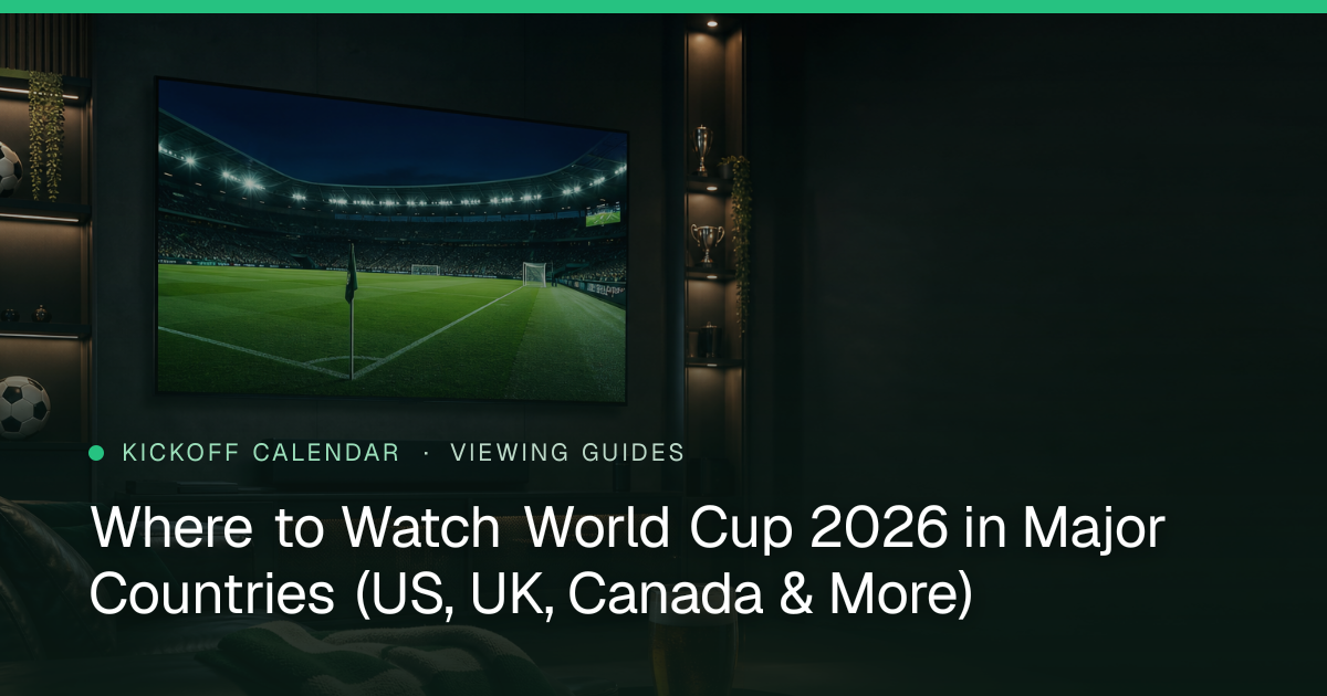 Where to Watch World Cup 2026 in Major Countries (US, UK, Canada & More)