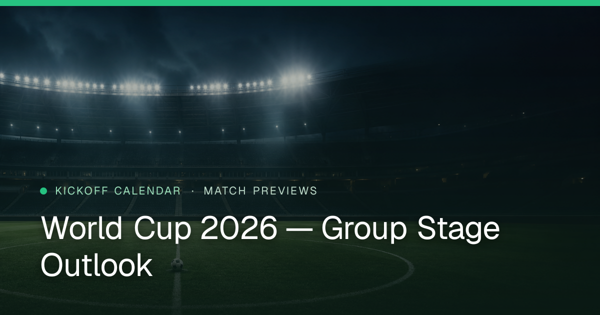 World Cup 2026 — Group Stage Outlook
