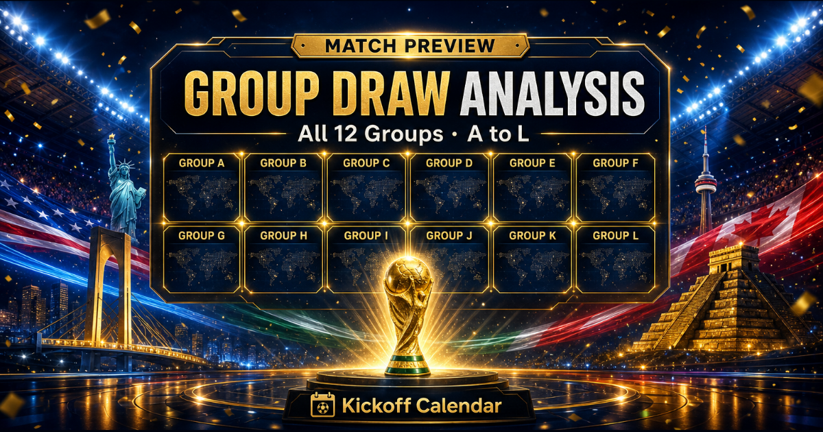 2026 World Cup Group Draw Analysis (Groups A-L, Top 2 + Best 3rd Place)