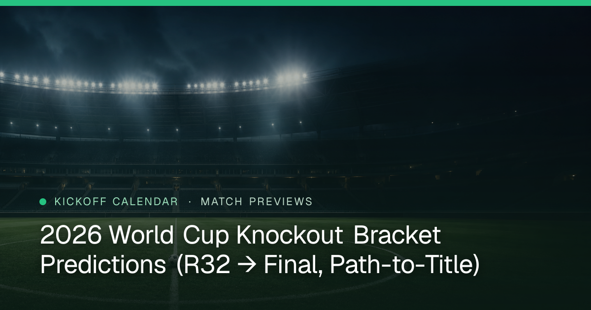2026 World Cup Knockout Bracket Predictions (R32 → Final, Path-to-Title)