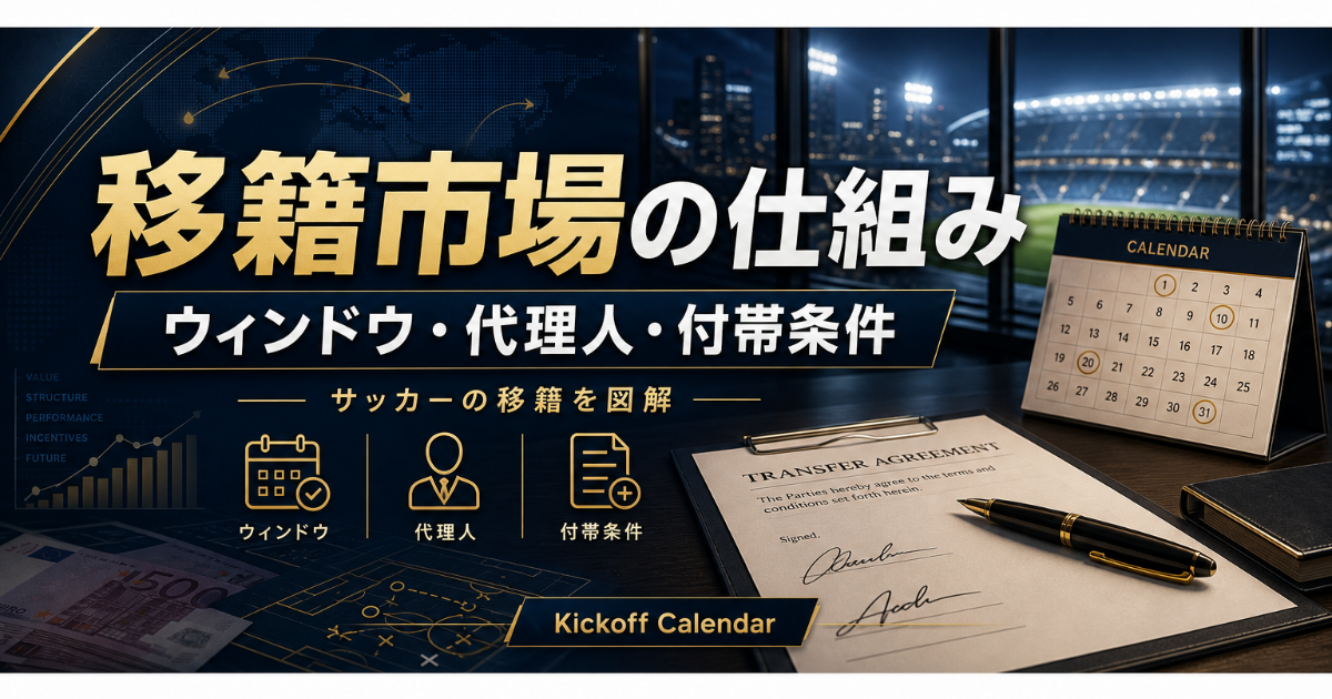 サッカーの移籍市場の本当の仕組み｜ウィンドウ・代理人・付帯条件