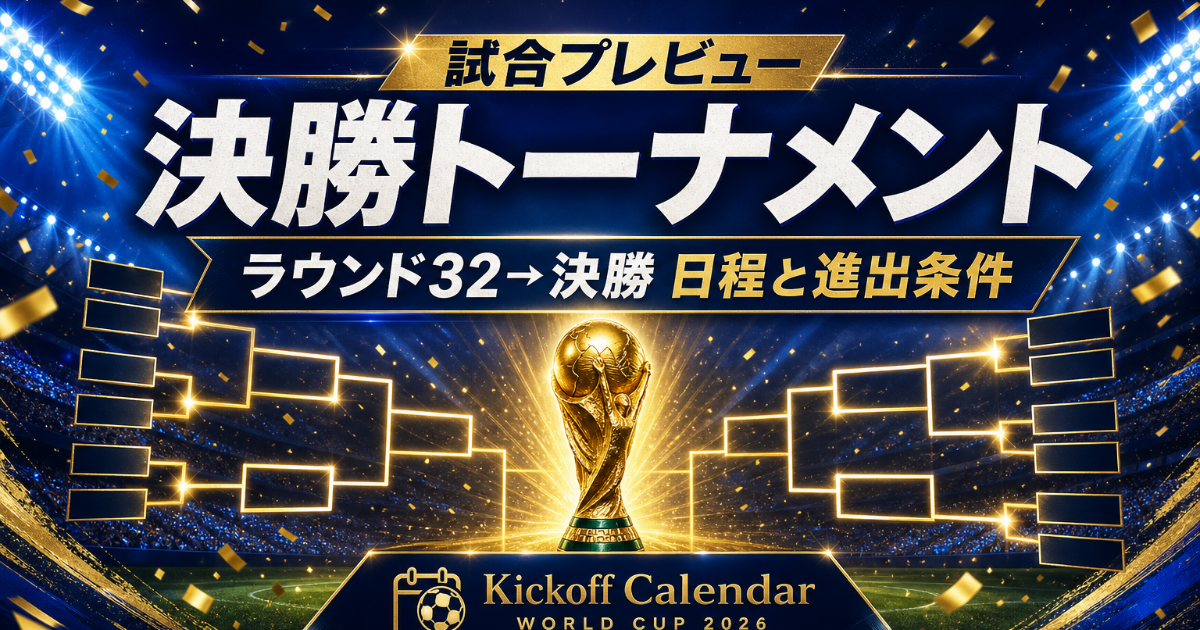 ワールドカップ2026 決勝トーナメント表｜日程と進出条件